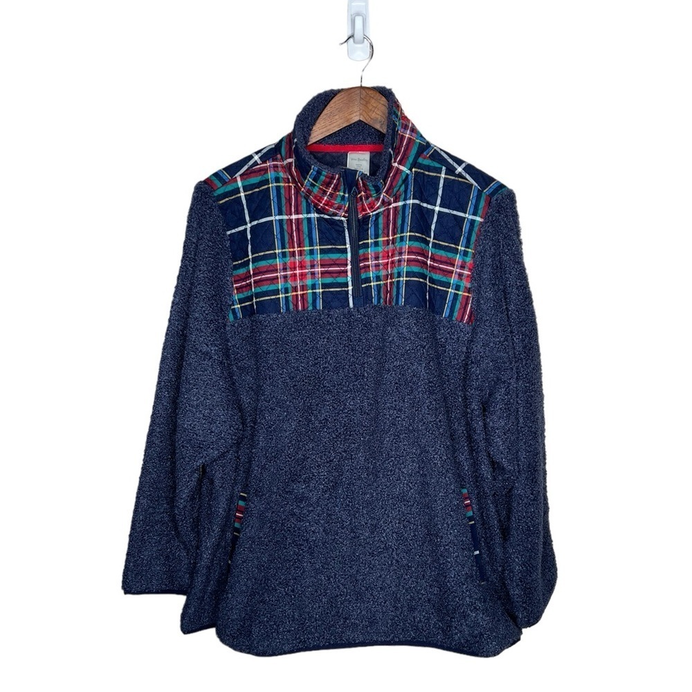 Vera Bradley Women’s 1/4 Zip Sherpa Plaid Fleece Pullover Sweater - Picture 4 of 14